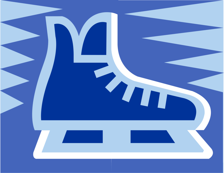 Vector Illustration of Sport of Ice Hockey Skate Footwear