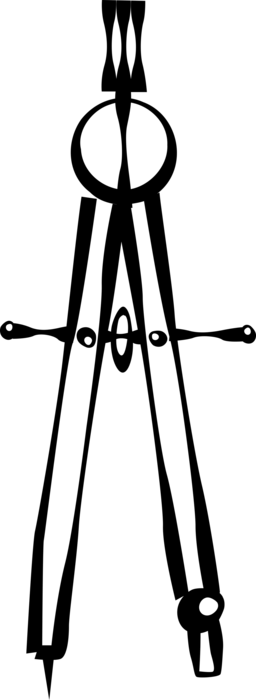 Vector Illustration of Compass Drafting and Navigation Tool