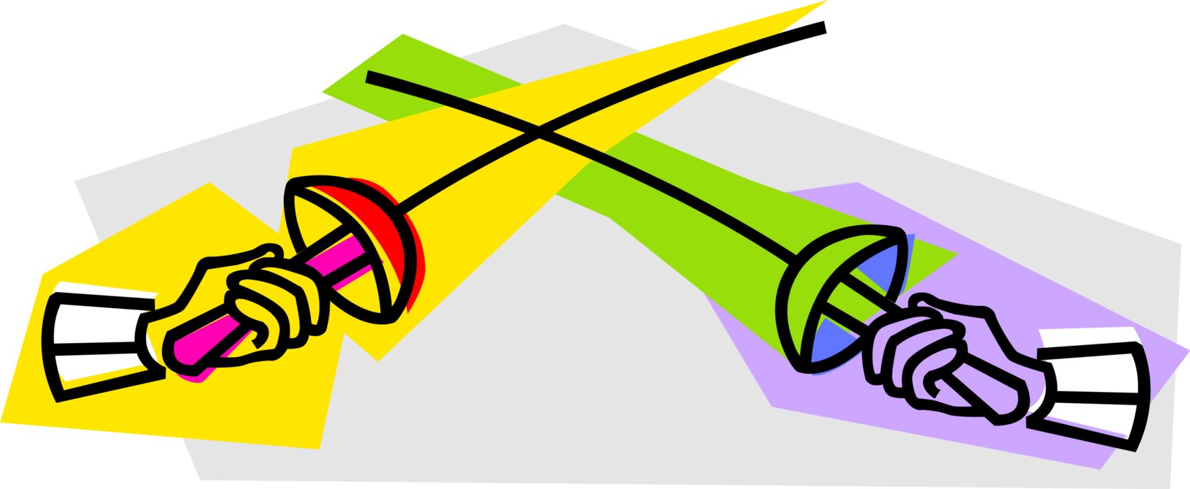 Vector Illustration of Sword Fencing Foils in Duel