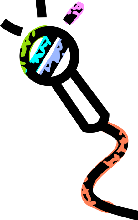 Vector Illustration of Acoustic-to-Electric Transducer Microphone or Mic