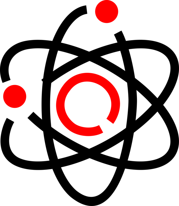 Vector Illustration of Energy Atoms Circling Nucleus Symbol