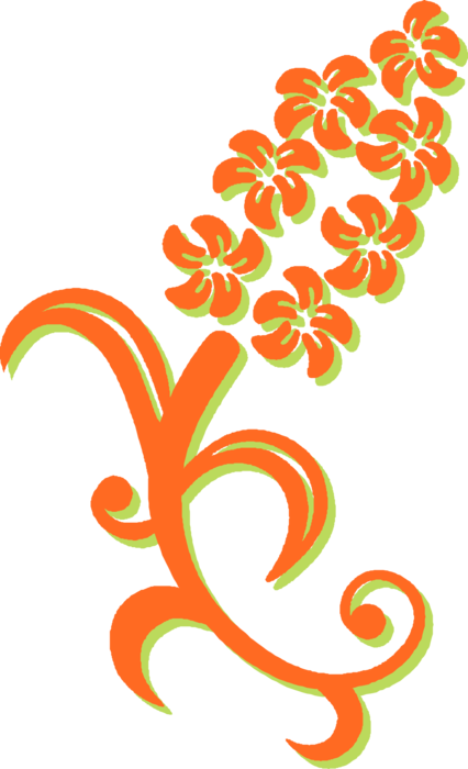 Vector Illustration of Botanical Horticulture Plant Floral Lilac Flower Blossom and Stem