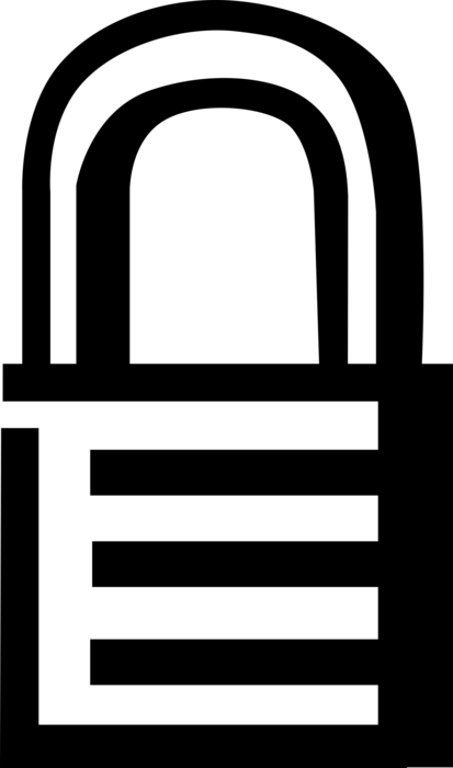 Vector Illustration of Closed Padlock Security Key Lock