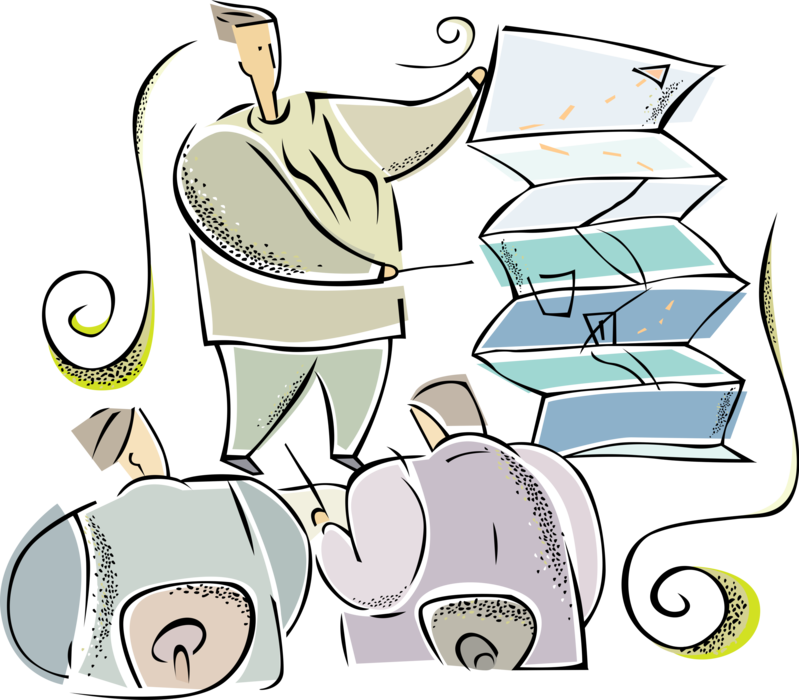 Vector Illustration of Business Presentation of Plans and Strategy