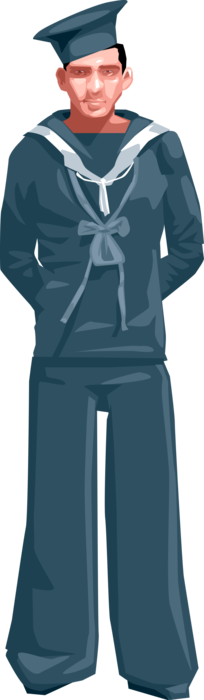 Vector Illustration of Marine Sailor in Uniform