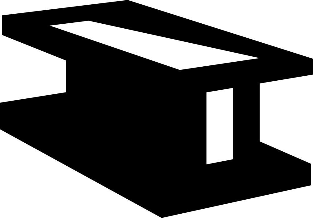 Vector Illustration of Rolled Steel Joist I-Beam used in Building Construction