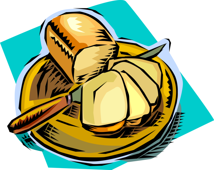 Vector Illustration of Staple Food Baked Bread Prepared from Flour and Water Dough