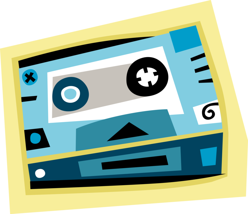 Vector Illustration of Video Cassette Videotape Cartridge Tape