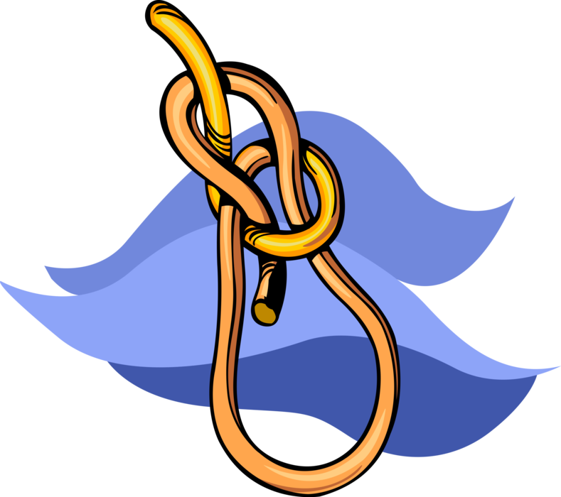 Vector Illustration of Seafaring Mariner Sailor's Knot Tying with Rope