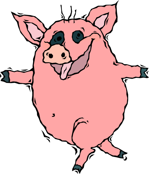 Vector Illustration of Pig Can't Fly But Sure Can Dance