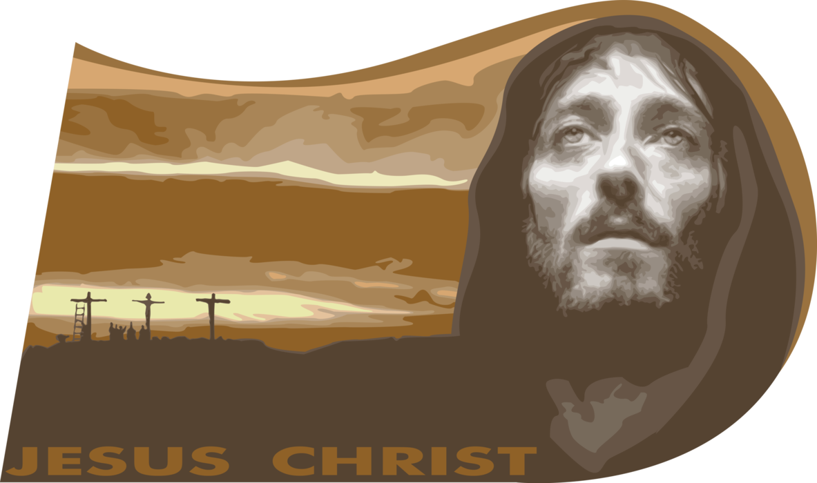 Vector Illustration of Jesus Christ or Jesus of Nazareth, Son of God Messiah Figure in Christianity