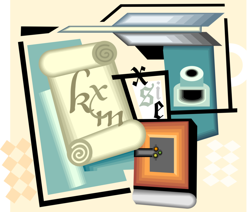 Vector Illustration of The Printing Process for Reproducing Text and Images