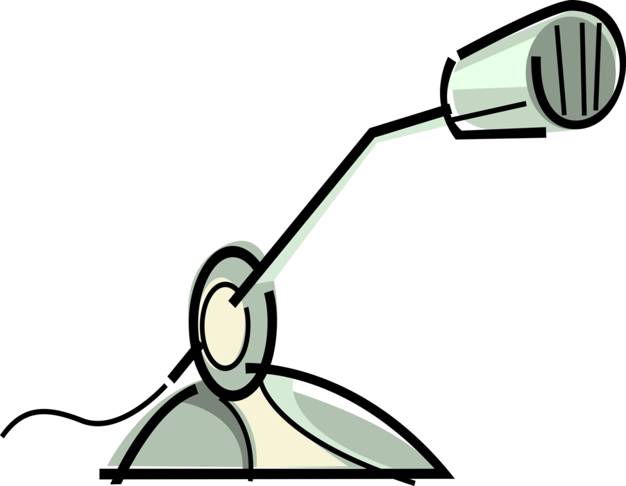 Vector Illustration of Computer Microphone for Voice over IP Internet Communications