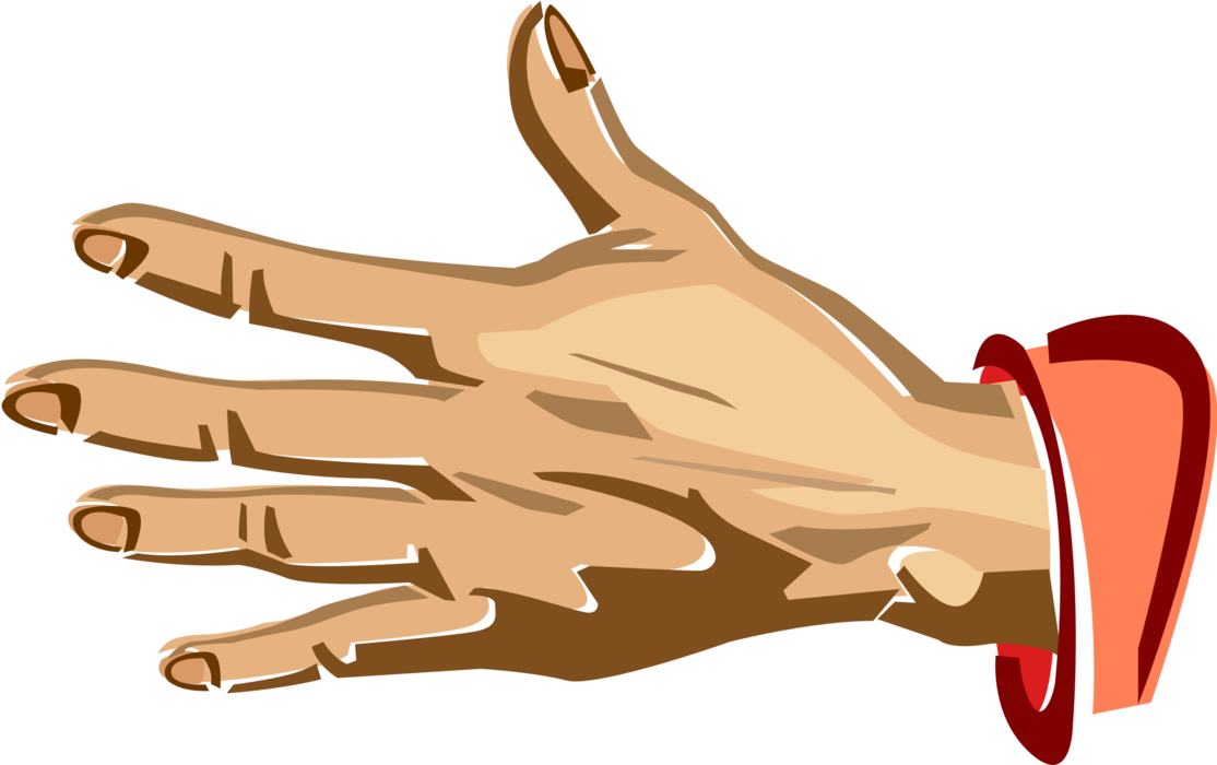Vector Illustration of Open Hand Palm with Fingers