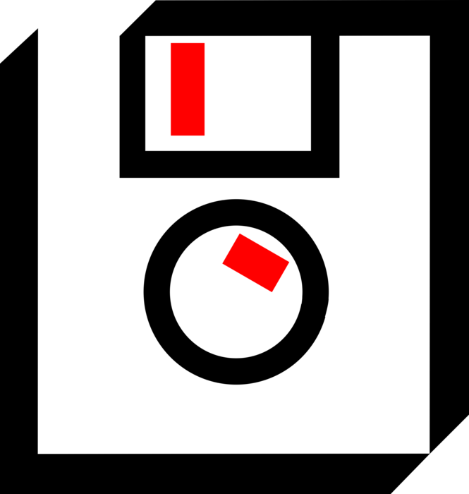 Vector Illustration of Floppy Disk Digital Storage Media