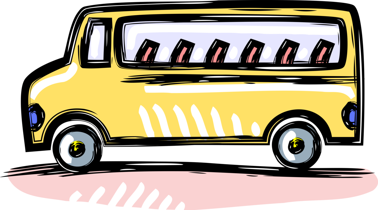 Vector Illustration of Schoolbus or School Bus used for Student Transport To and From School