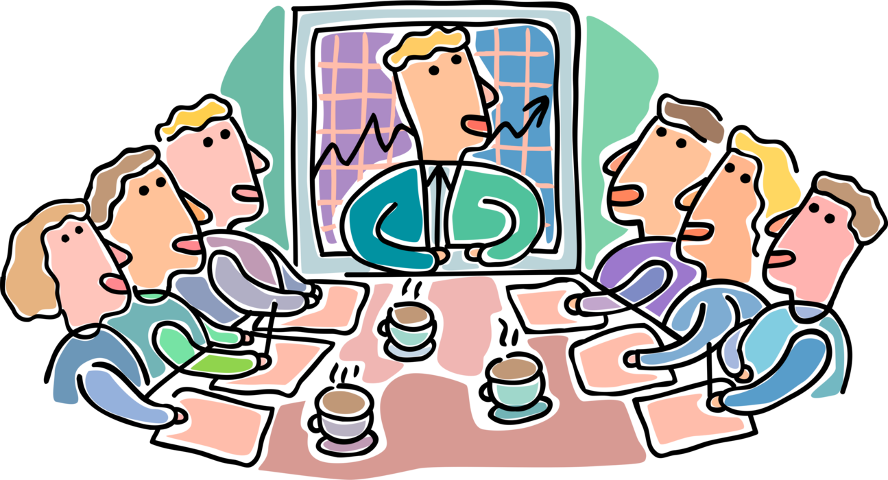 Vector Illustration of Business Boardroom Meeting with Executives