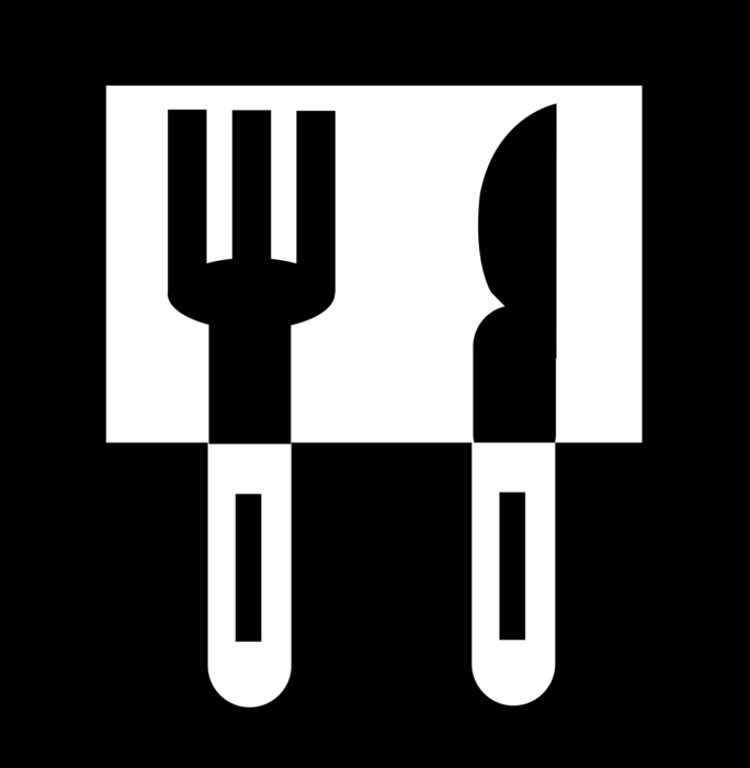 Vector Illustration of Eating Utensils Fork and Knife