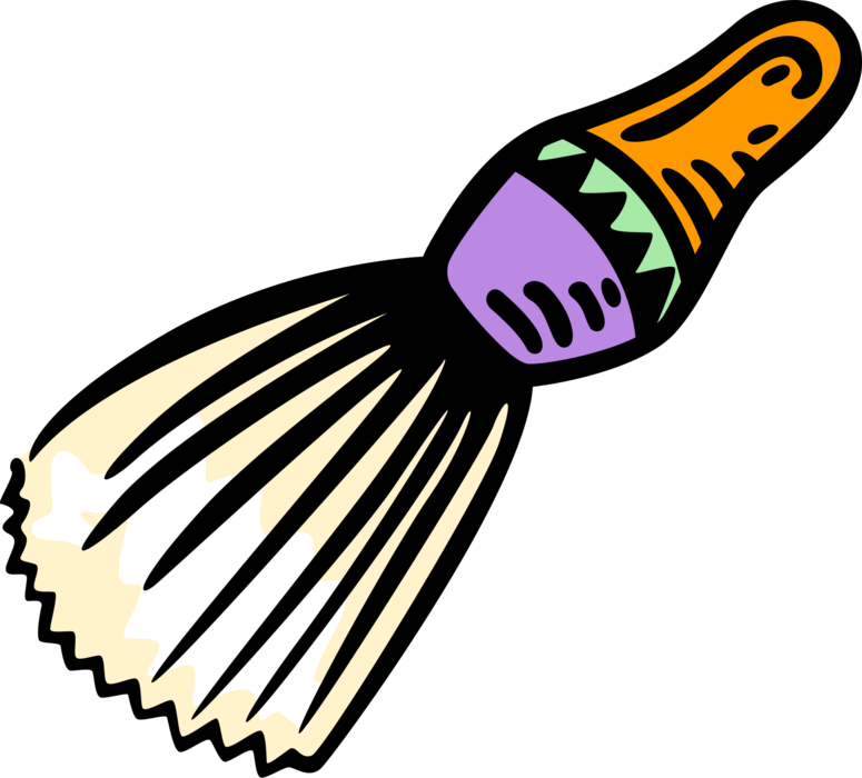 Vector Illustration of Personal Grooming Shaving Brush Applies Shaving Cream