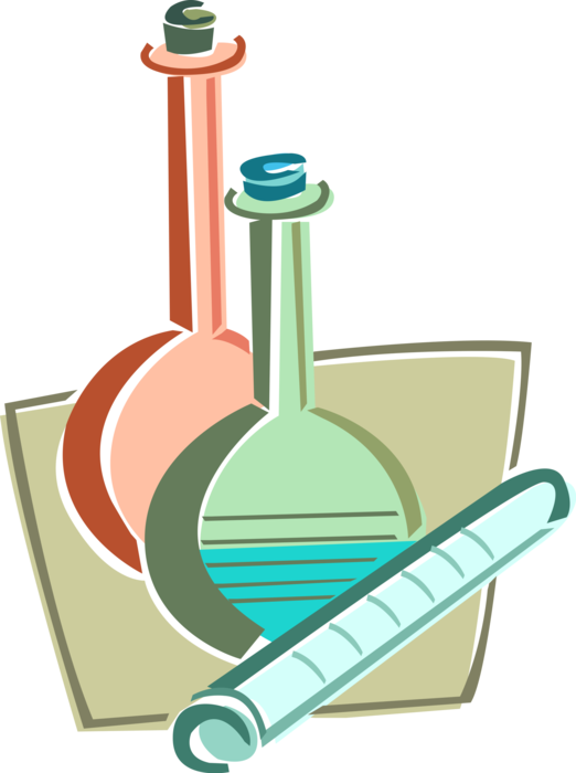 Vector Illustration of Science Laboratory Glassware Beakers used in Scientific Experiments