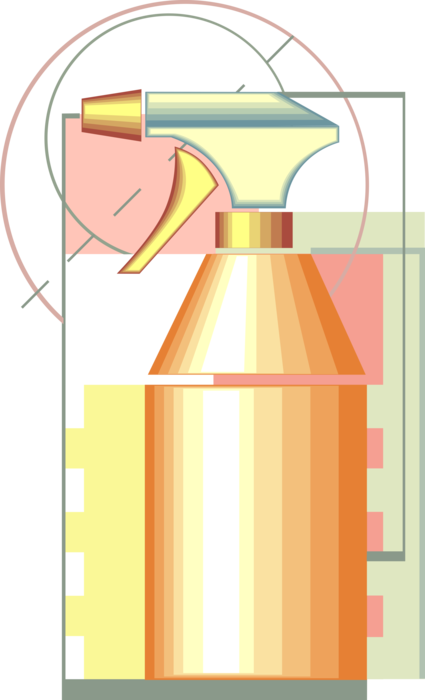 Vector Illustration of Spray Pump Bottle Household Cleaner