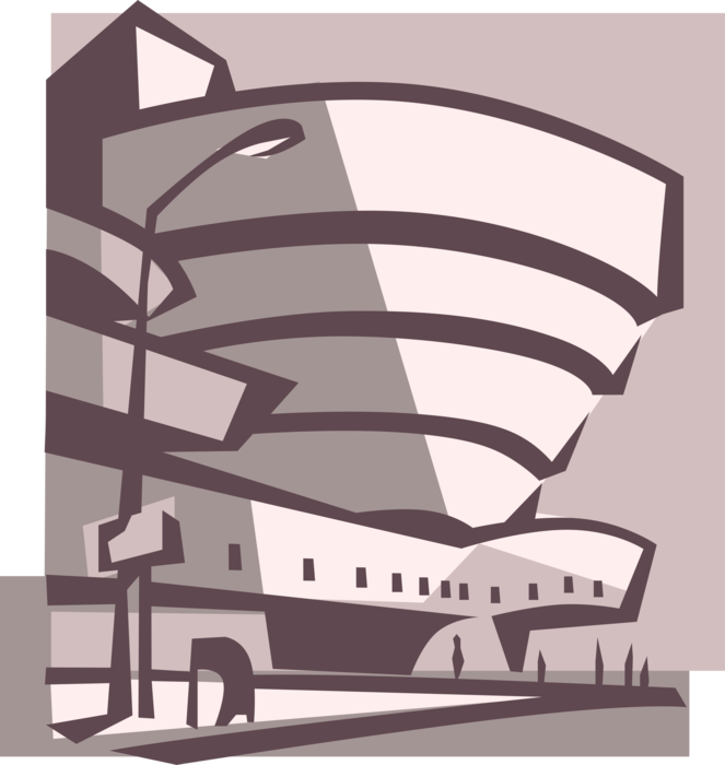 Vector Illustration of Solomon R. Guggenheim Museum Art Gallery Museum, New York City, New York