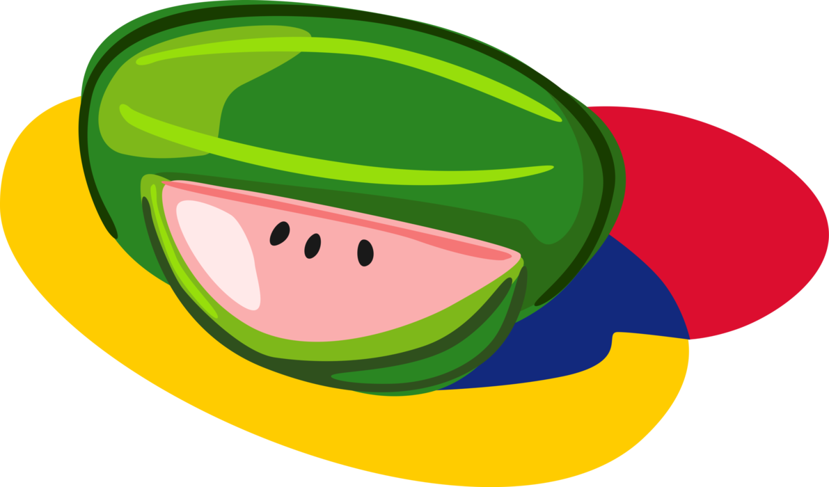 Vector Illustration of Sliced Watermelon Melon Fruit