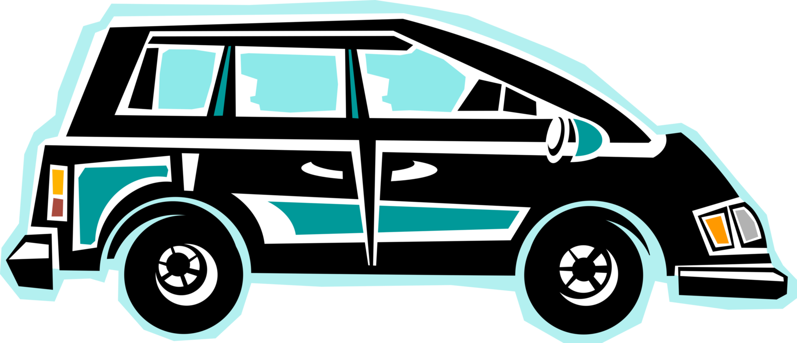 Vector Illustration of Minivan Family Car Automobile Motor Vehicle Passenger Van