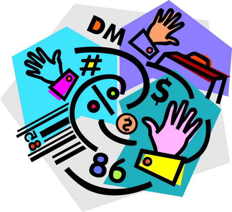 Vector Illustration of Hands with Financial Transactions