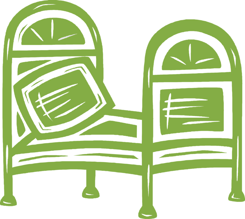 Vector Illustration of Bedroom Furniture Bed Cushioned Mattress to Sleep or Relax