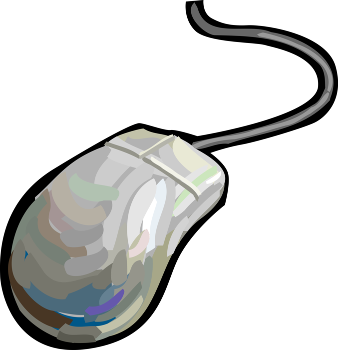 Vector Illustration of Computer Mouse Pointing Device Controls Graphical User Interface