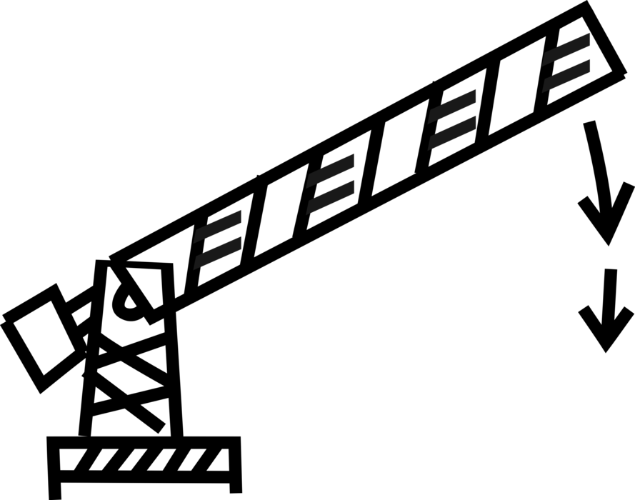 Vector Illustration of Road Crossing Caution Gate