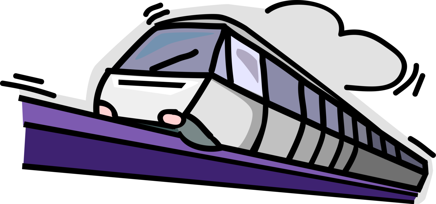 Vector Illustration of Elevated Rapid Transit Commuter Subway