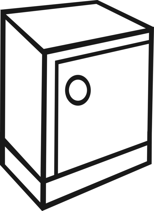 Vector Illustration of Furniture Storage Cabinet with Door