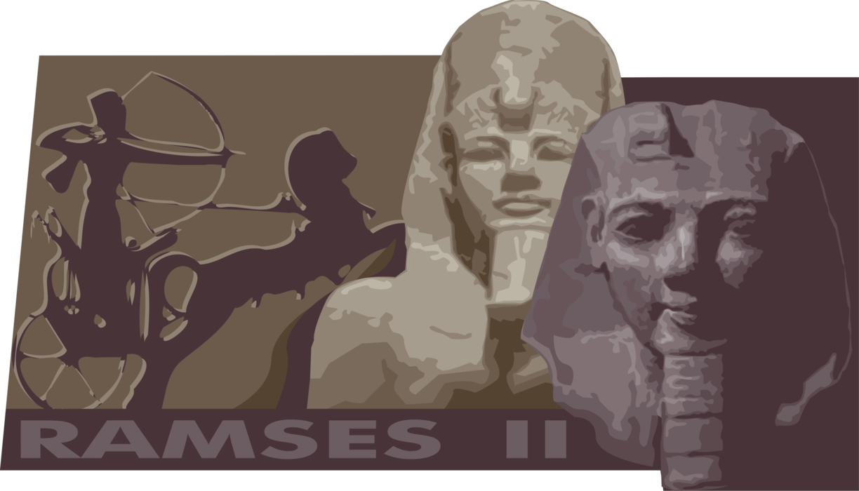 Vector Illustration of Ramesses II Ramesses the Great 3rd Pharaoh of 19th Dynasty Egyptian Empire