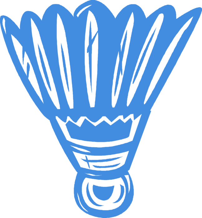 Vector Illustration of Sport of Badminton Shuttlecock Birdie High-Drag Projectile