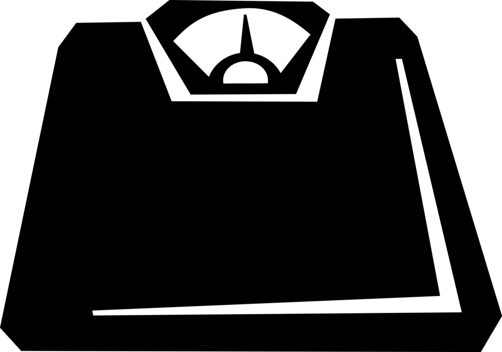 Vector Illustration of Bathroom Weigh Scale Force-Measuring Device for Weight Measurement