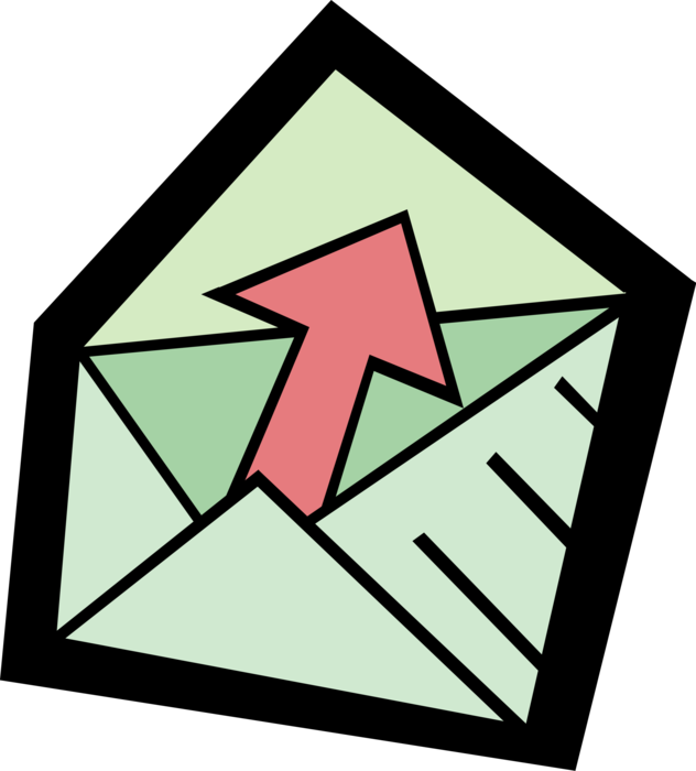 Vector Illustration of Post Office Mail or Postal Airmail Envelope, Letters, Postcards, and Parcels