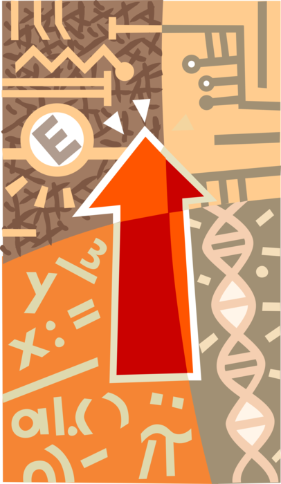 Vector Illustration of Arrow Points to Mathematical Constant in Probability Theory