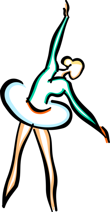 Vector Illustration of Ballet Ballerina Dancer Dancing Gracefully in Performance