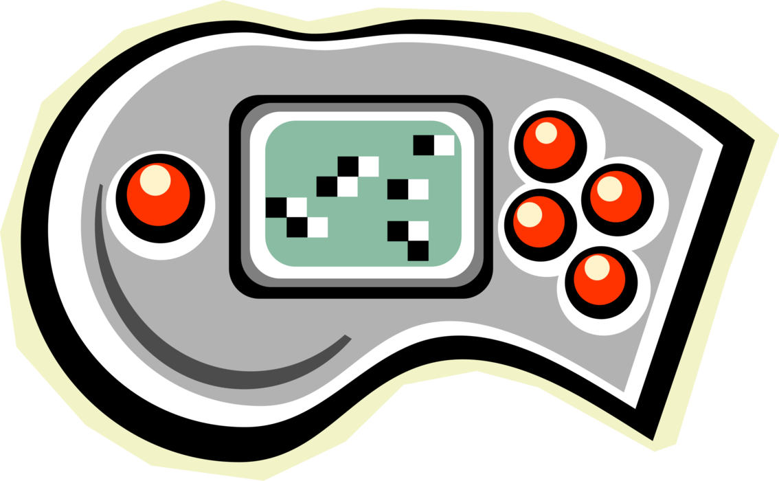 Vector Illustration of Electronic Computer Video Game Joystick Control