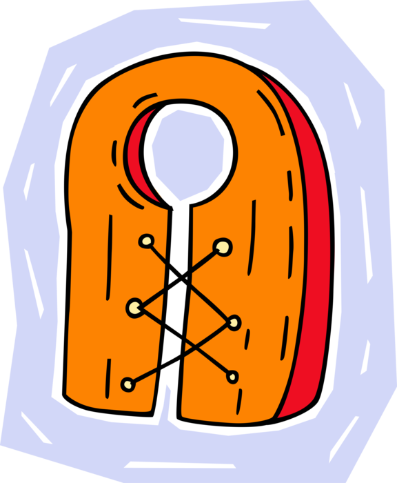 Vector Illustration of Life Vest Life Preserver Personal Flotation or Floatation Device