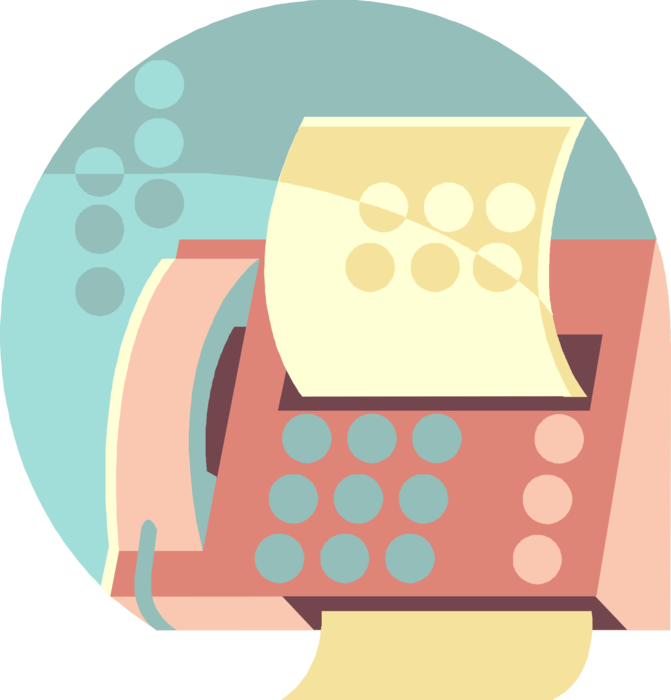 Vector Illustration of Fax Facsimile Telephonic Transmission Device