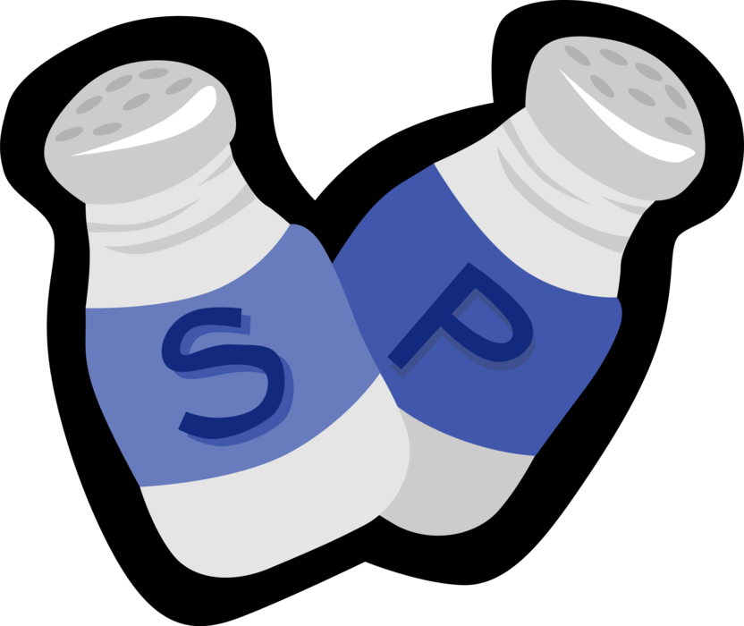 Vector Illustration of Salt & Pepper Shakers Dispense Condiments