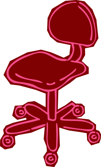 Vector Illustration of Office Steno Chair Furniture on Wheels