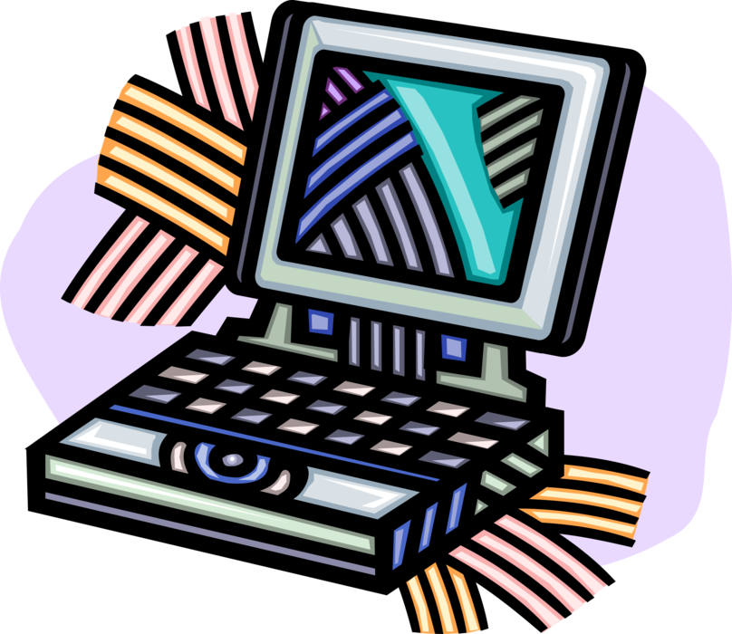 Vector Illustration of Laptop or Notebook Portable Personal Computer