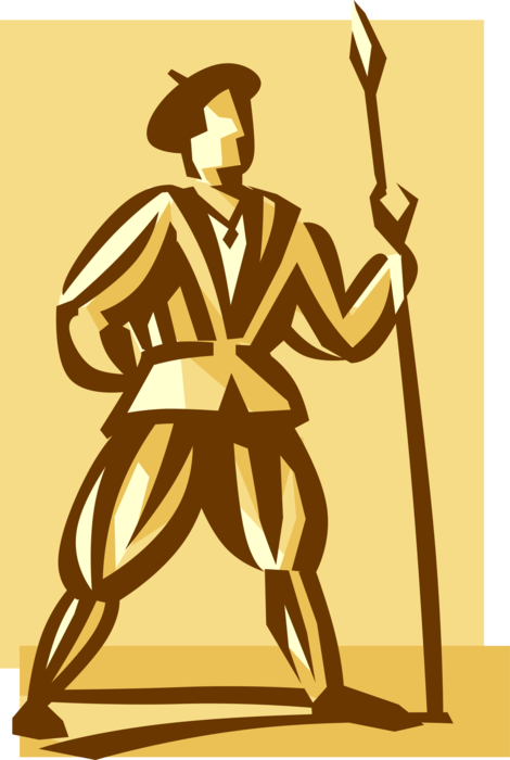 Vector Illustration of Pontifical or Papal Swiss Guard Maintained by Holy See Safeguards Pope, Rome, Italy