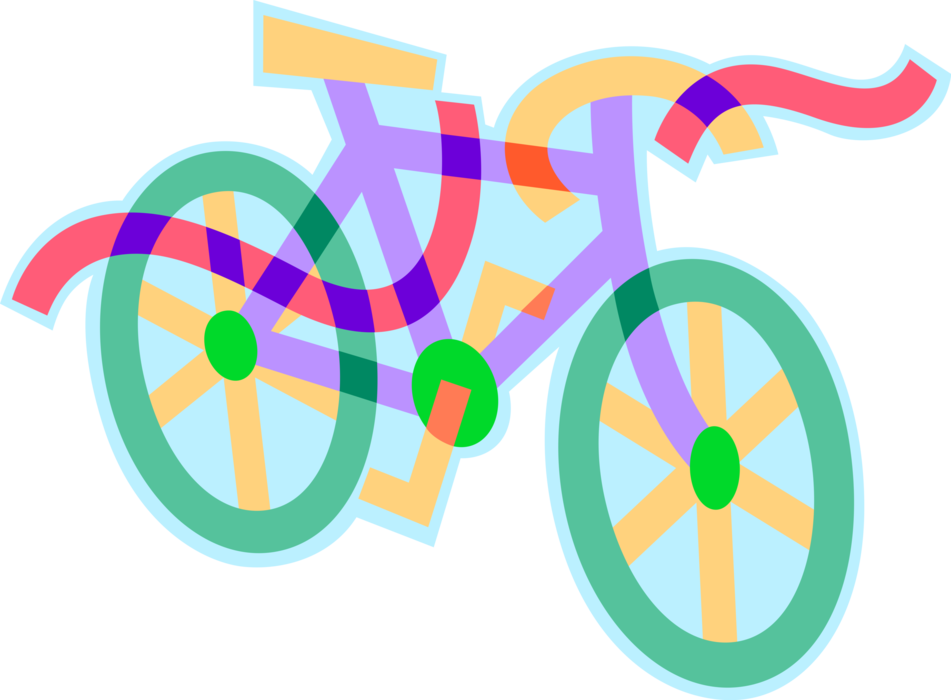 Vector Illustration of Bicycle Bike or Cycle Human-Powered, Pedal-driven, Single-Track Vehicle