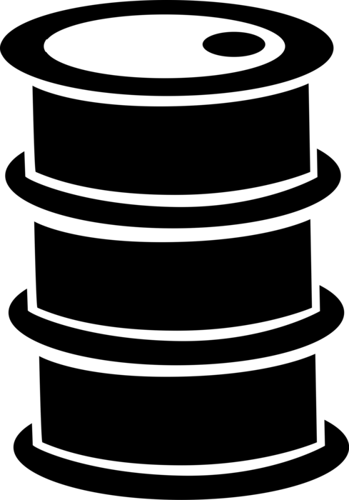 Vector Illustration of Crude Oil Barrel Refined to Petroleum Gasoline for Automobile Motor Vehicles
