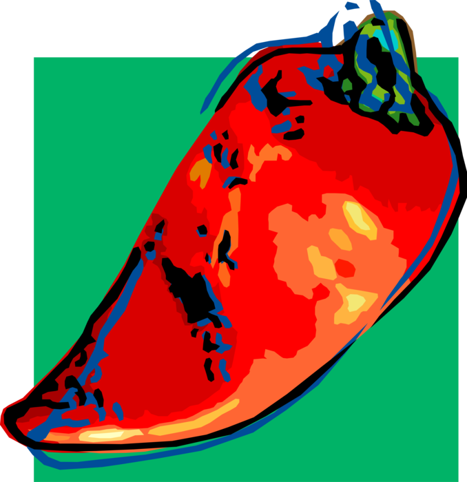 Vector Illustration of Cayenne Red Hot Chili Pepper